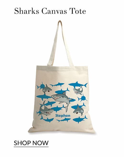 sharks canvas tote