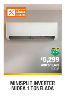Minisplit inverter Midea 1 Tonelada