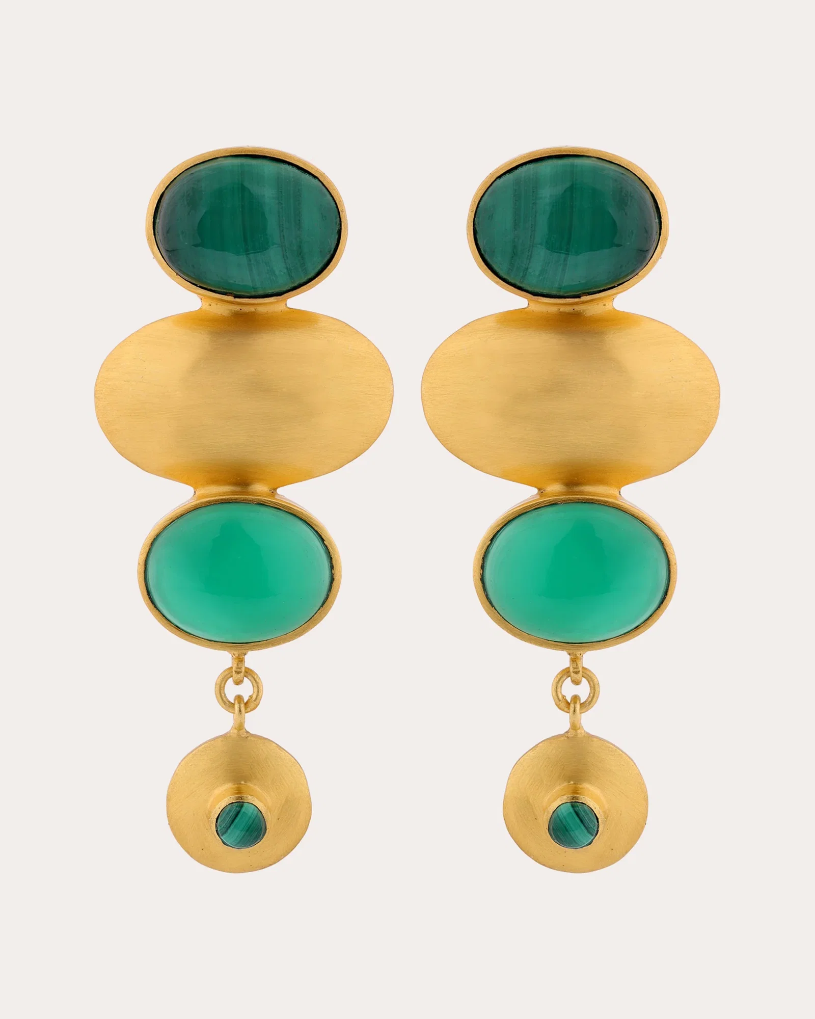 Green Onyx & Malachite Istanbul Drop Earrings