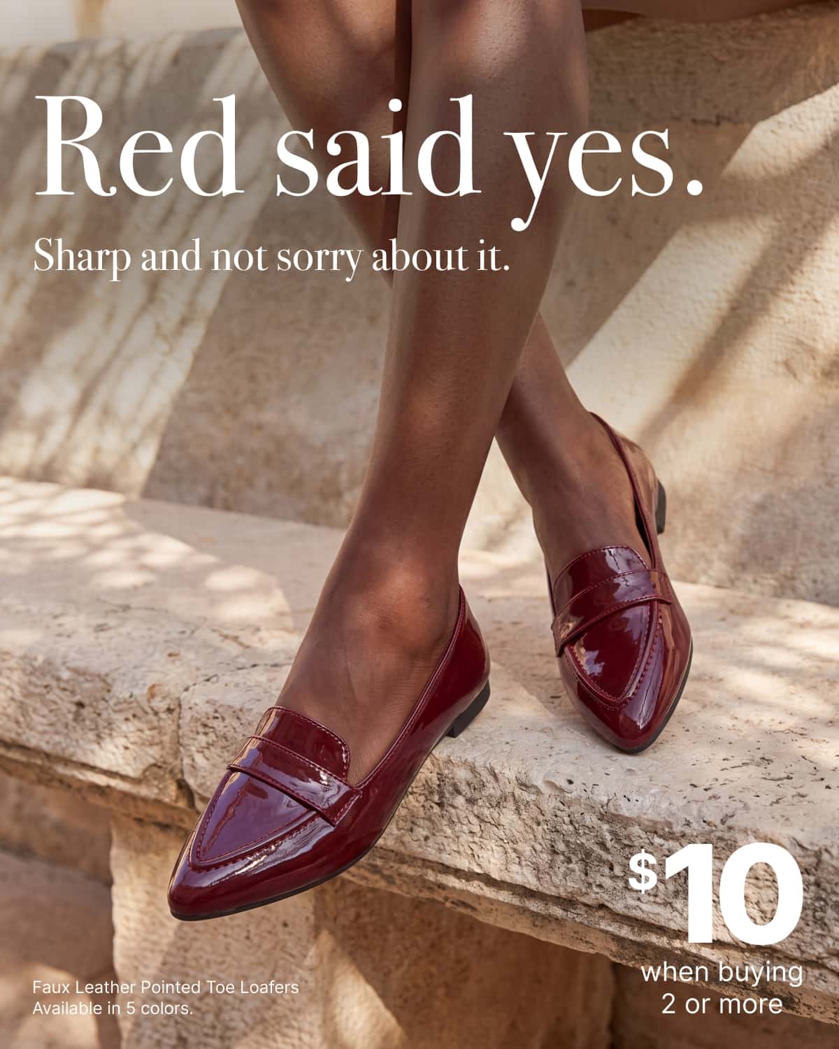 Shop Faux Leather Pointed Toe Loafers