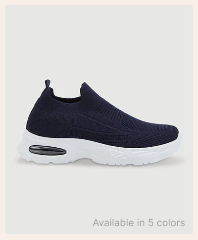 Shop Textured Knit Slip On Platform Sneakers