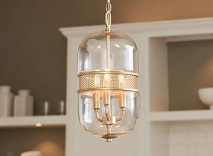 Gregory 3 Light 9 inch Vintage Gold Pendant Ceiling Light by Bowery + Grove