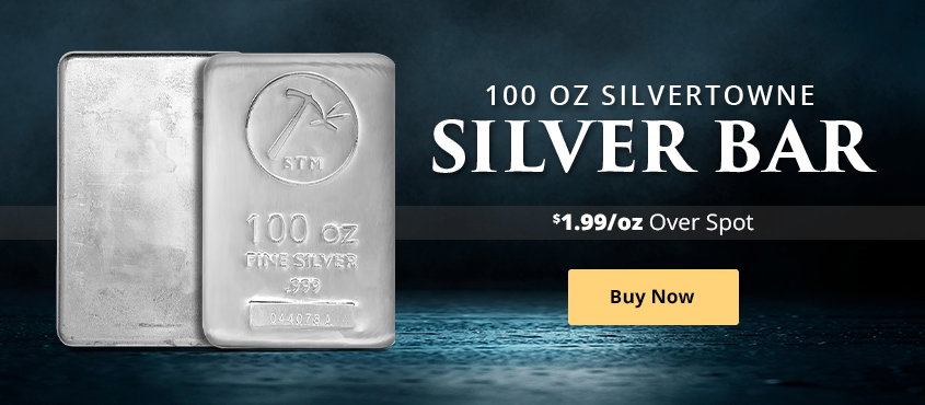 ON SALE: 100 oz SilverTowne Silver Bar (New)
