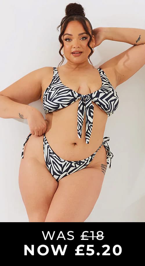 Sculpt and Control Abstract Print Tie Side Bikini Bottoms