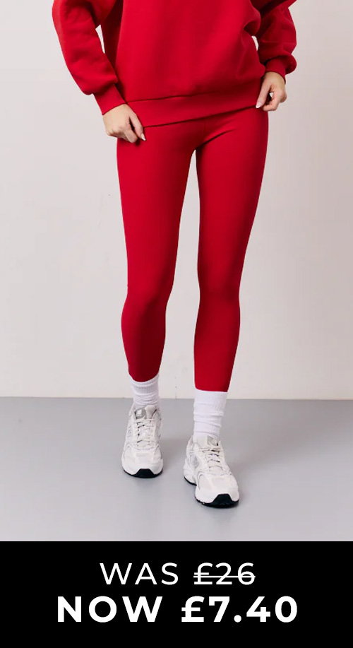 Red High Waisted Sculpt and Control Leggings