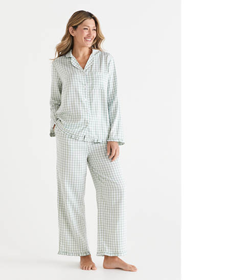 Gingham Frill Pyjama Set