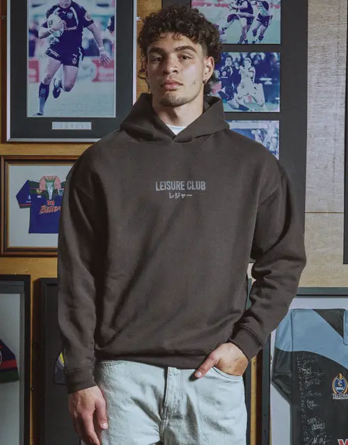 Leisure Club Print Oversized Hoodie
