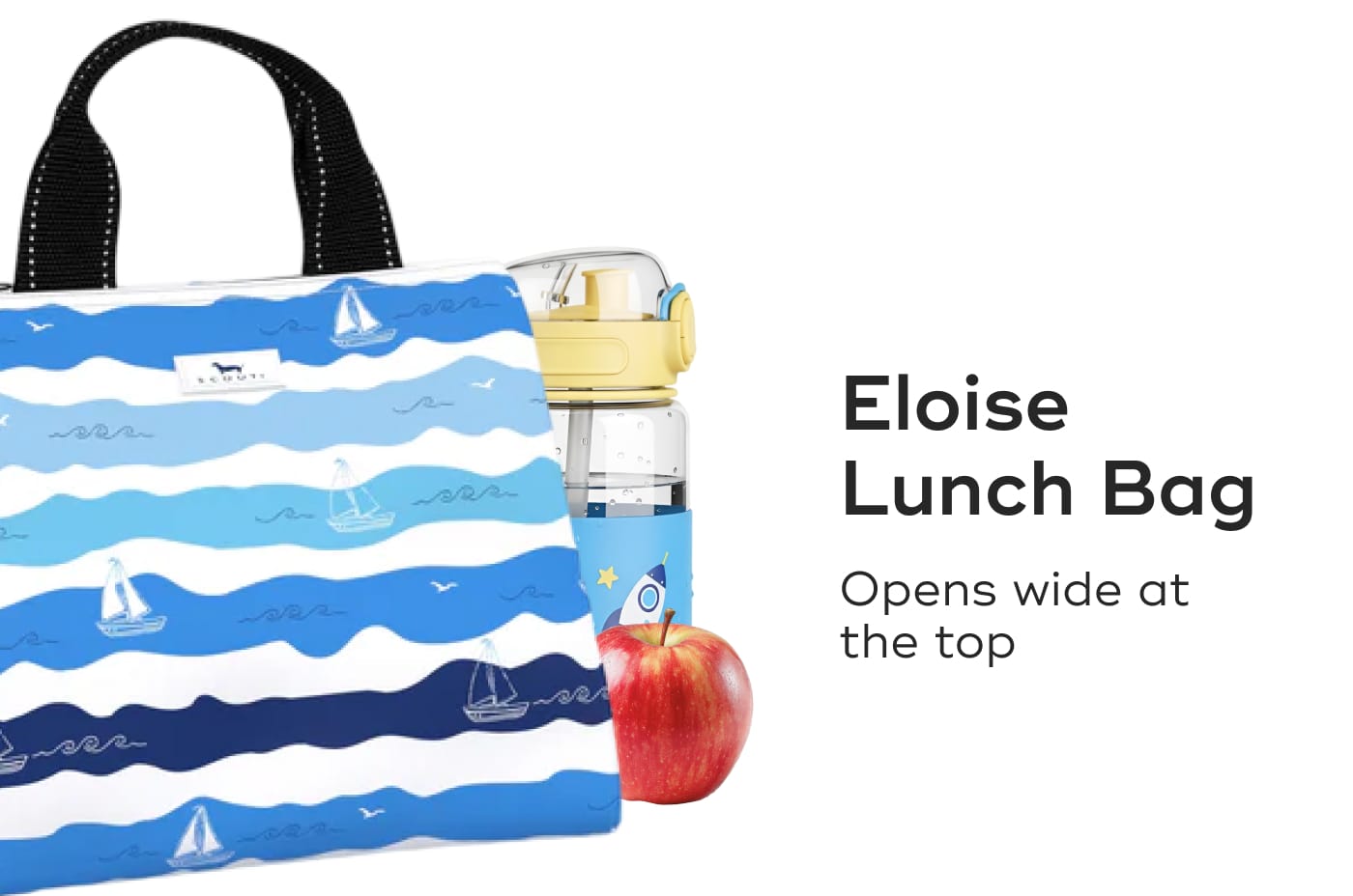 Eloise Lunch Bag. Opens wide at the top