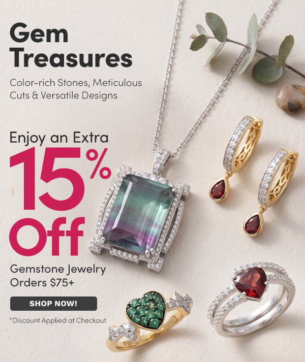 Gem Treasures | Extra 15% Off All Gemstone Jewelry Orders $75+