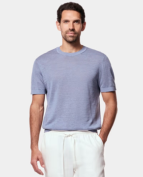 Dusty Blue Premium Knitted Linen T-shirt
