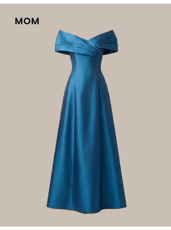 Surplice Bodice Gown In Twilight River