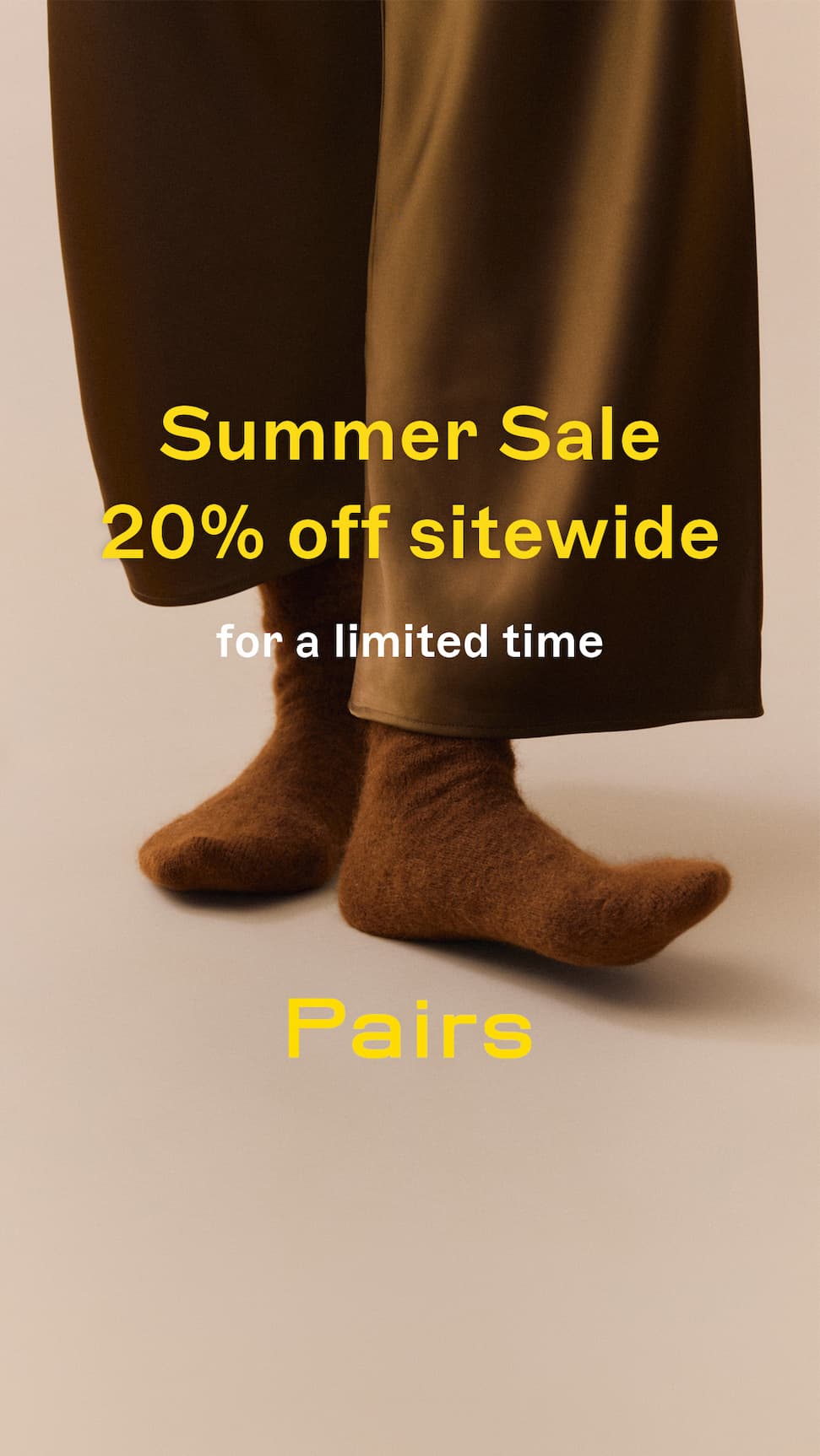 Model wearing Chestnut Brown Ultra Soft Alpaca socks