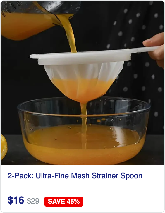 2-Pack: Ultra-Fine Mesh Strainer Spoon