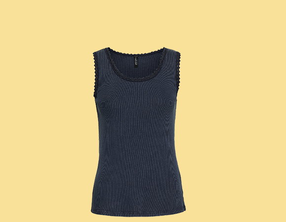 Dunkelgrünes Top, Produktansicht.