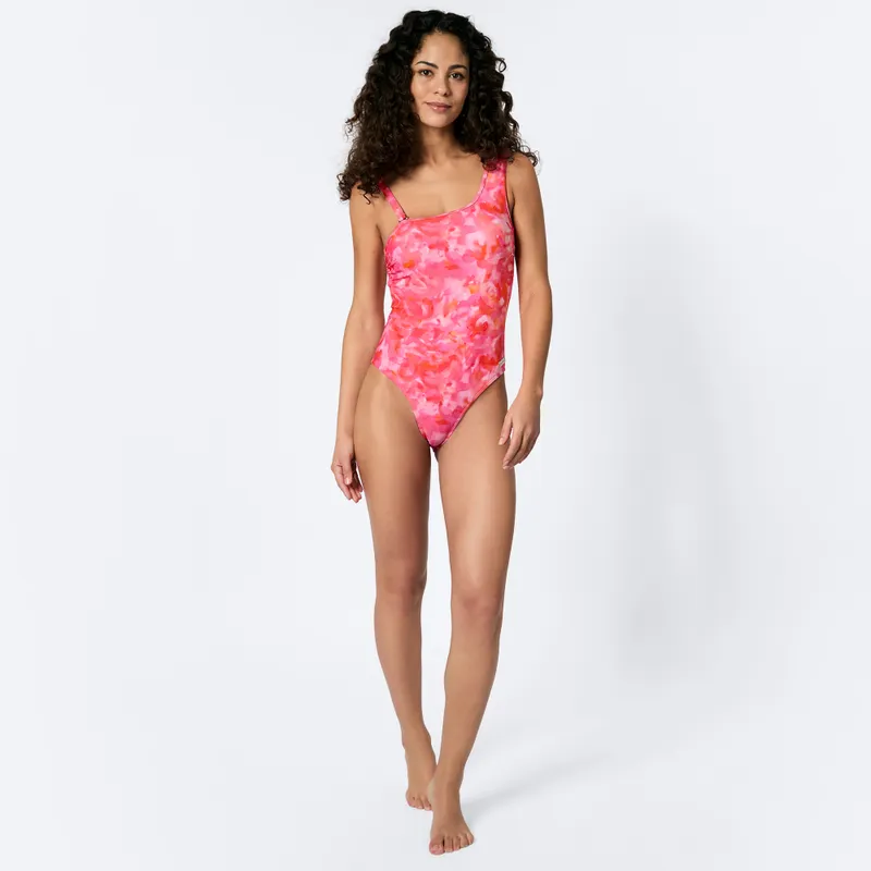 Pinker Damen-Badeanzug mit Cups.