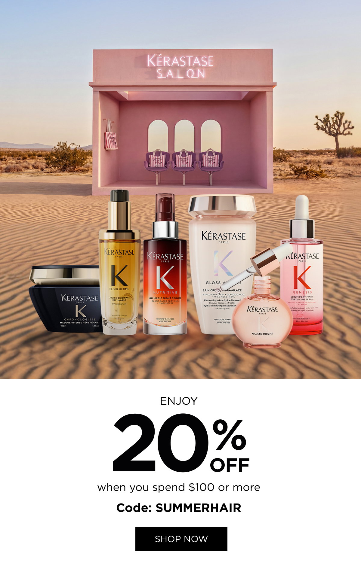 Enjoy 20% OFF when you spend $100 or more