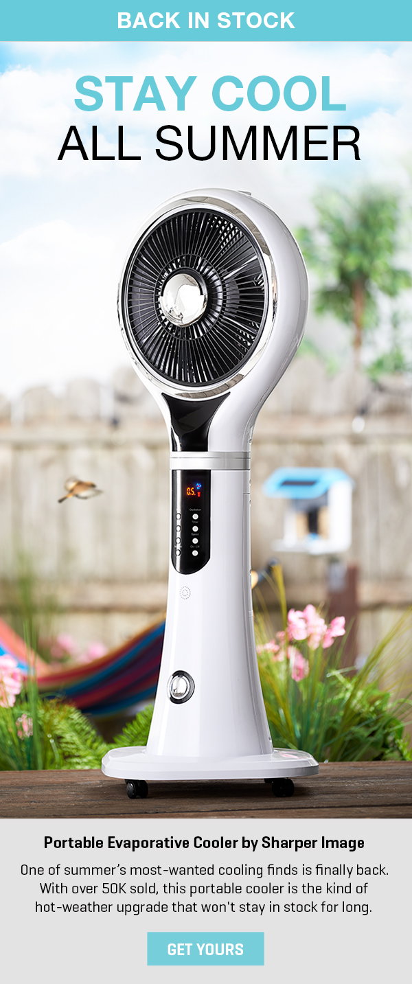 It's BACK! Stay cool with our Portable Evaporative Cooler and get 20% off.