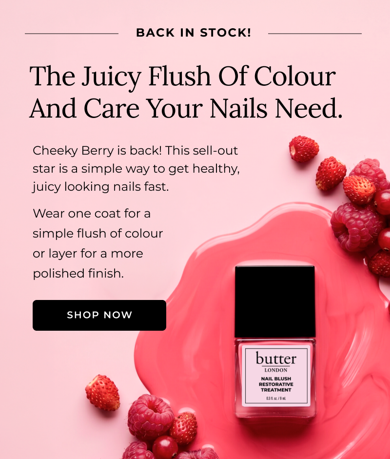 Cheeky Berry Nail Blush: Back in Stock - The Juicy Flush Of Colour And Care Your Nails Need.