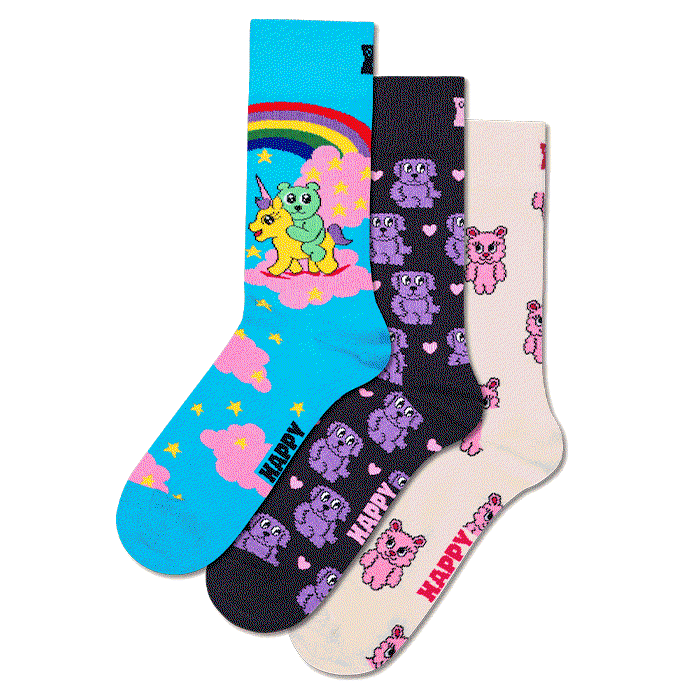 3-Pack Charm Animals Socks Gift Set