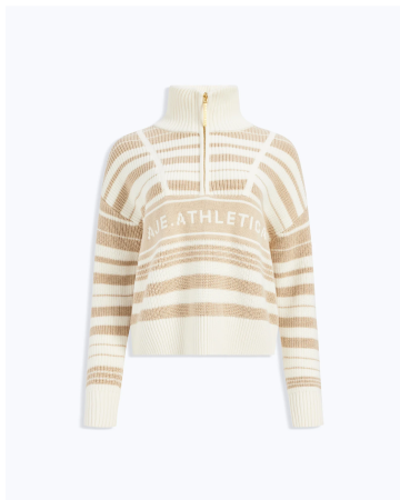 1/4 Zip Knit Stripe Jumper