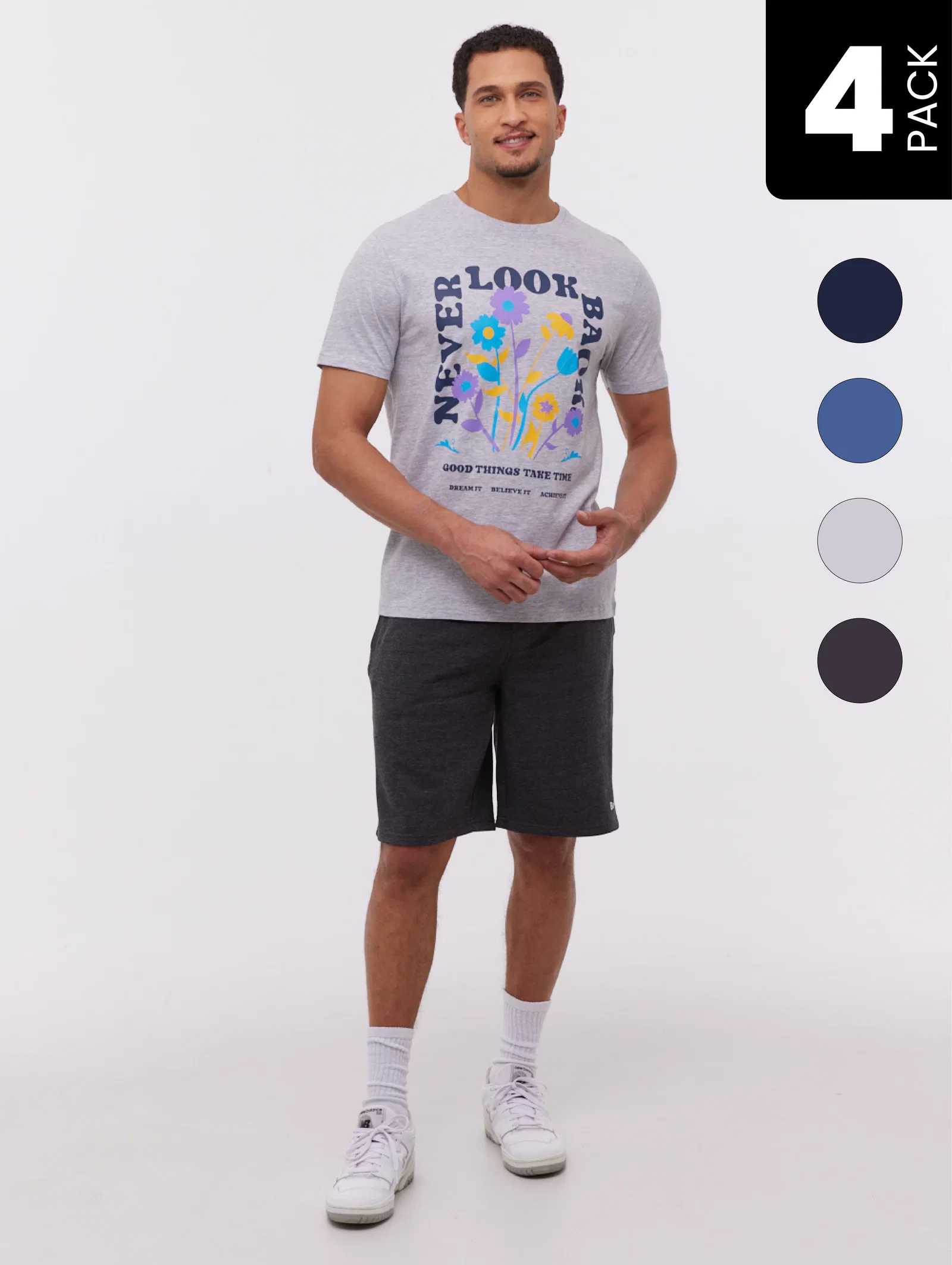 Image of Baveri Graphic T-Shirt & Shorts 4-Pack