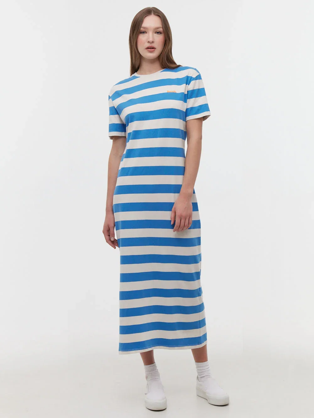 Image of Marri Striped T-Shirt Maxi Dress - Blue