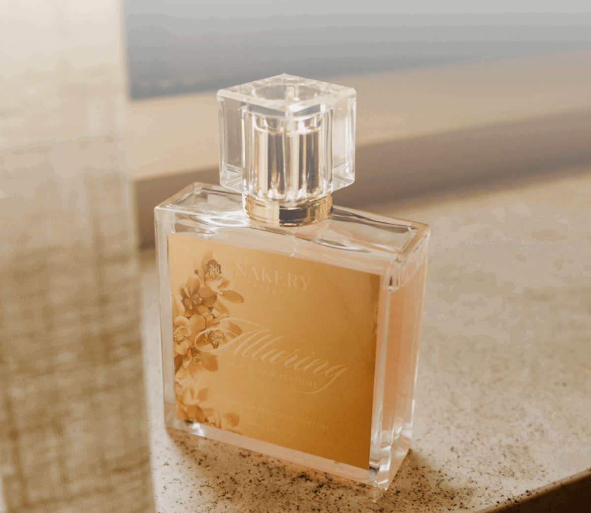 Allure scent bottle sitting on the table 