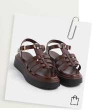 Chocolate Brown Platform Gladiator Sandals In Wide E Fit