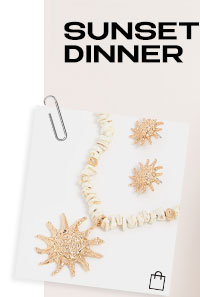 Gold Tone Statement Sun Necklace and Earring Set