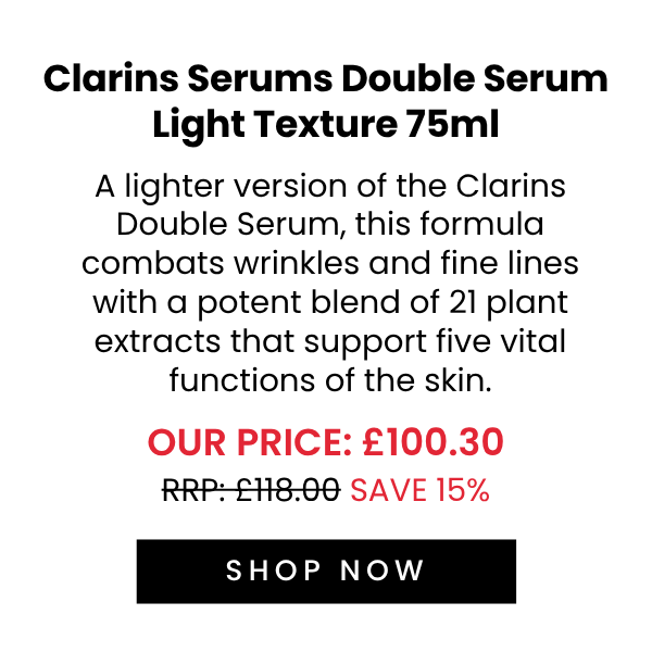 A lighter version of the Clarins Double Serum, this formula combats wrinkles and fine lines with a potent blend of 21 plant extracts that support five vital functions of the skin.
