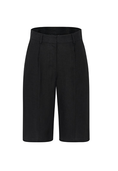 Shorts aus Leinen in schwarz