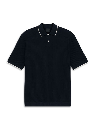 Gestricktes Poloshirt in marine