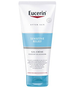 Tube of Eucerin After-Sun Sensitive Relief gel-cream for face and body