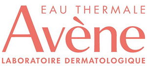 Avène Eau Thermale dermatological laboratory logo in coral, French skincare brand emblem