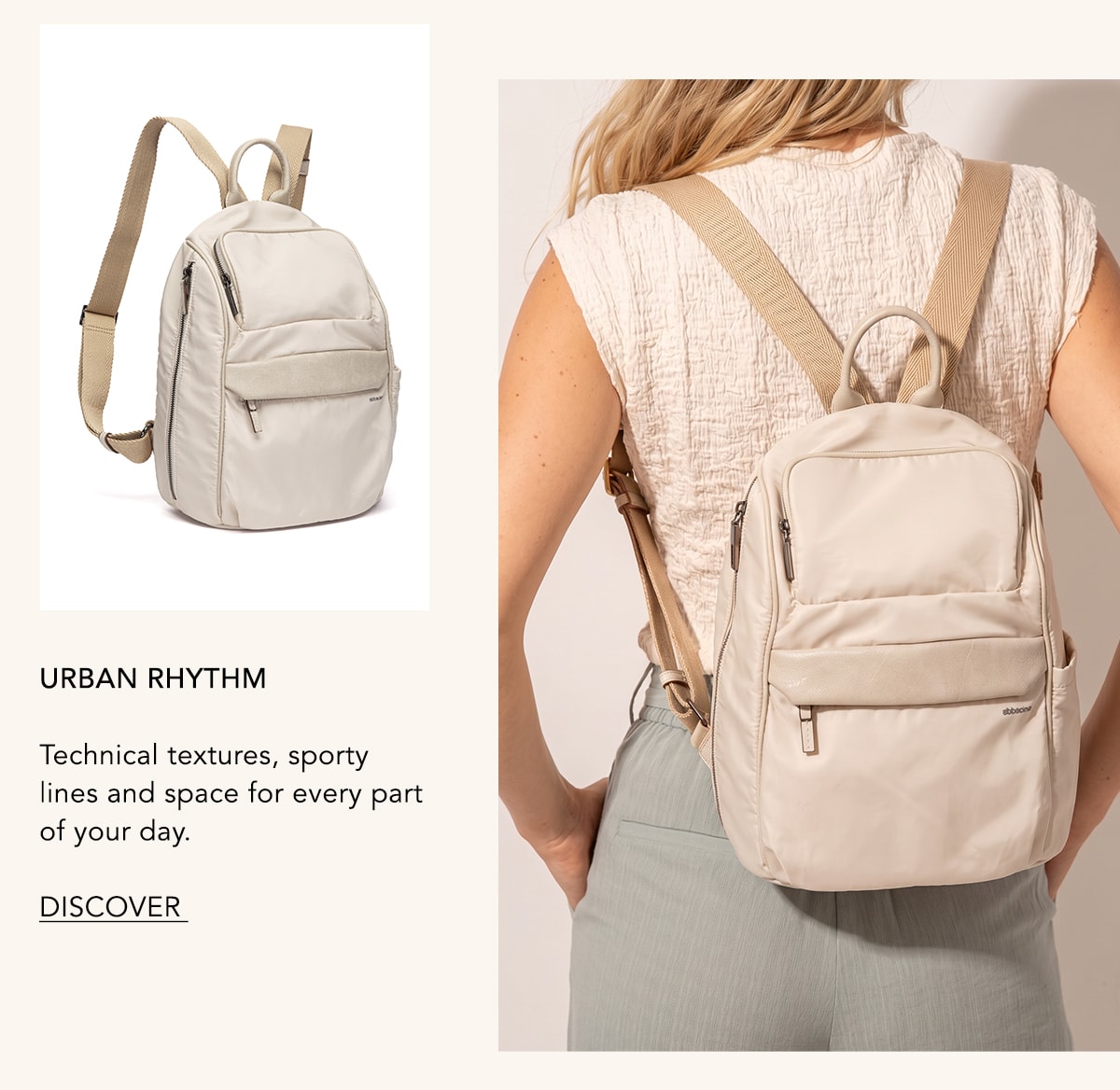 URBAN RHYTHM Technical textures, sporty lines and space for every part of your day. DISCOVER