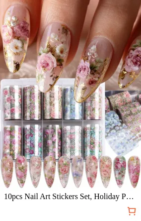 10pcs Nail Art Stickers Set...