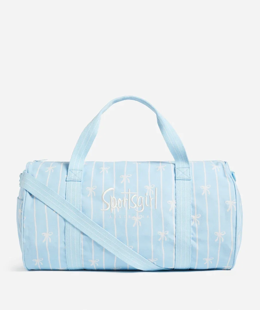 REWIND LOGO DUFFLE - BLUE BOW PRINT 