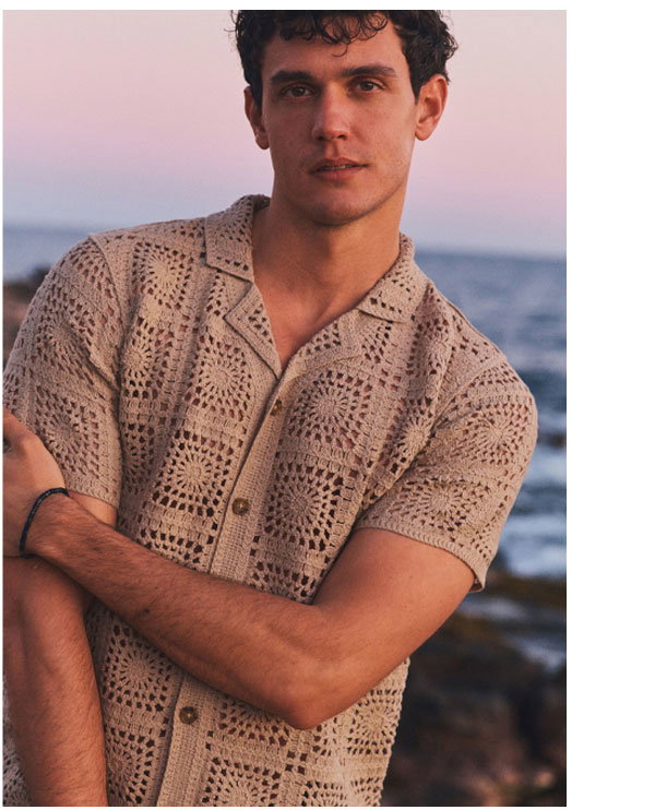 Callum Crochet Button Down