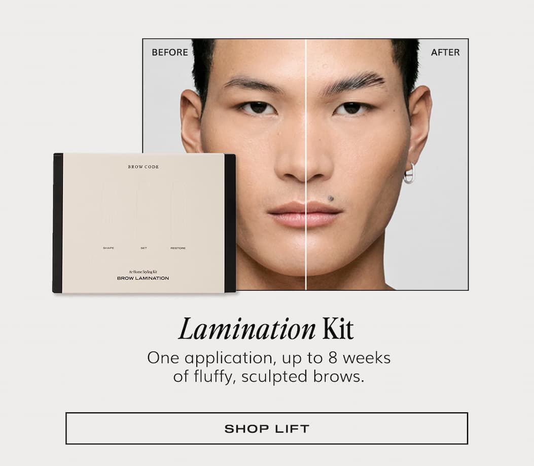 Lamination Kit. One application, up to 8 weeks of fluffy, sculpted brows. Shop Lift.