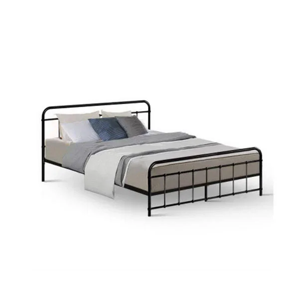 Metal Bed Frame Queen Size Platform Foundation Mattress Base Leo
