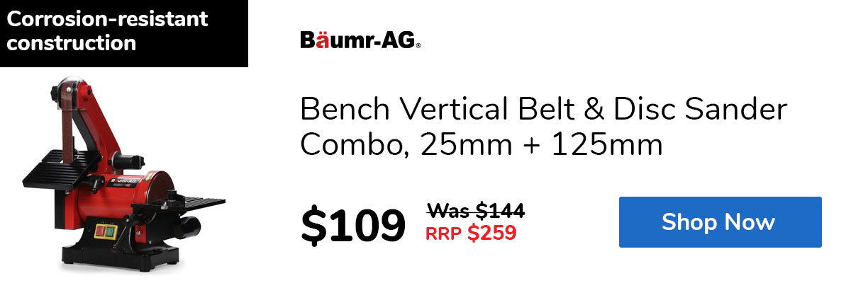 Bench Vertical Belt & Disc Sander Combo, 25mm + 125mm