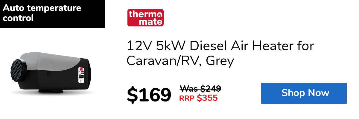 12V 5kW Diesel Air Heater for Caravan/RV, Grey