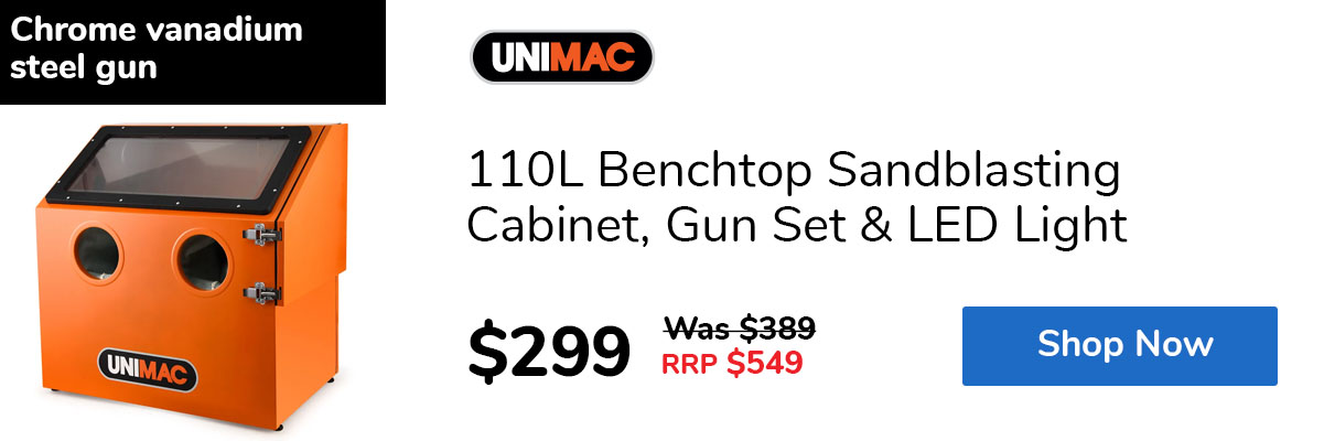 110L Benchtop Sandblasting Cabinet, Gun Set & LED Light