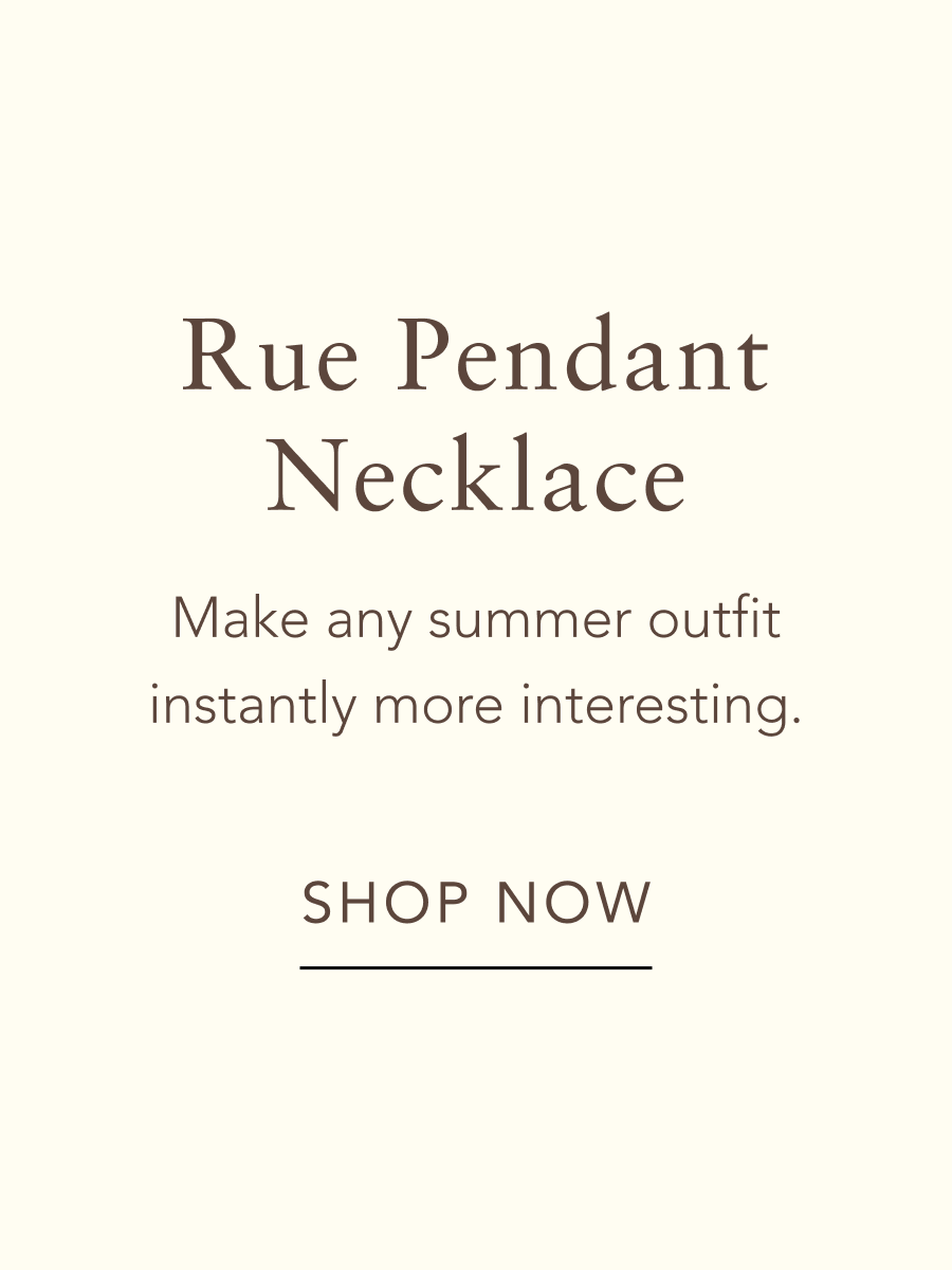 rue pendant silver necklace