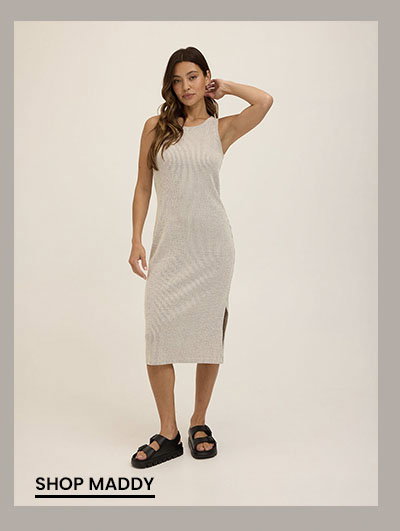 Maddy Stretch Seersucker Tank Midi Dress