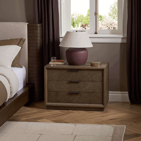 Salta Brown Oak Thin Oyster Nightstand