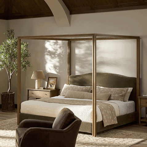 Jodie Canopy Bed Malmo Olive