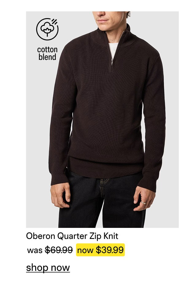 Oberon Cotton Blend Quarter Zip Knit