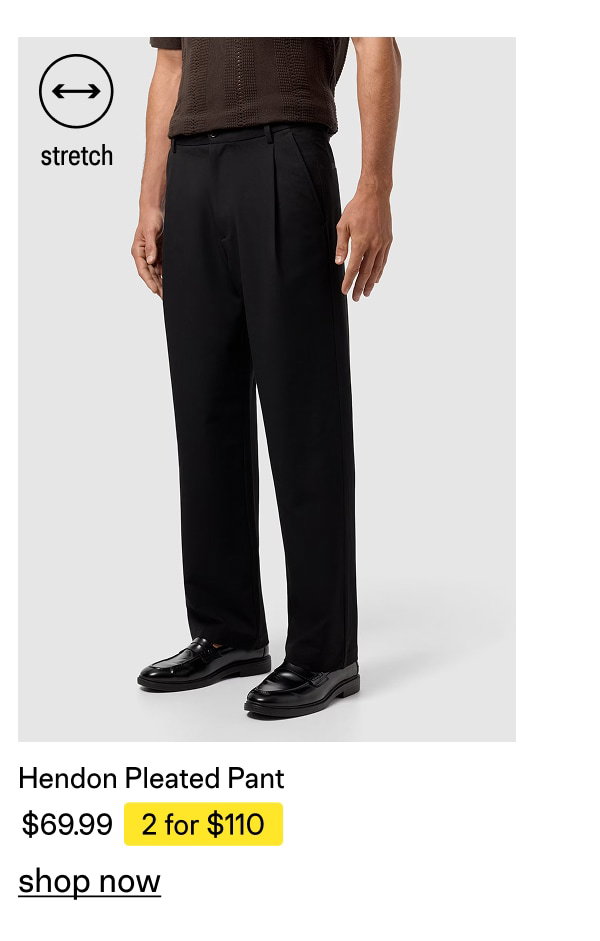 Black Hendon Pleated Pant