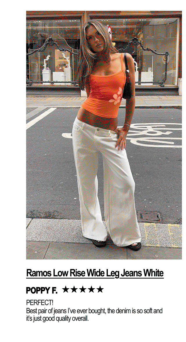 Ramos Low Rise Wide Leg Jeans White